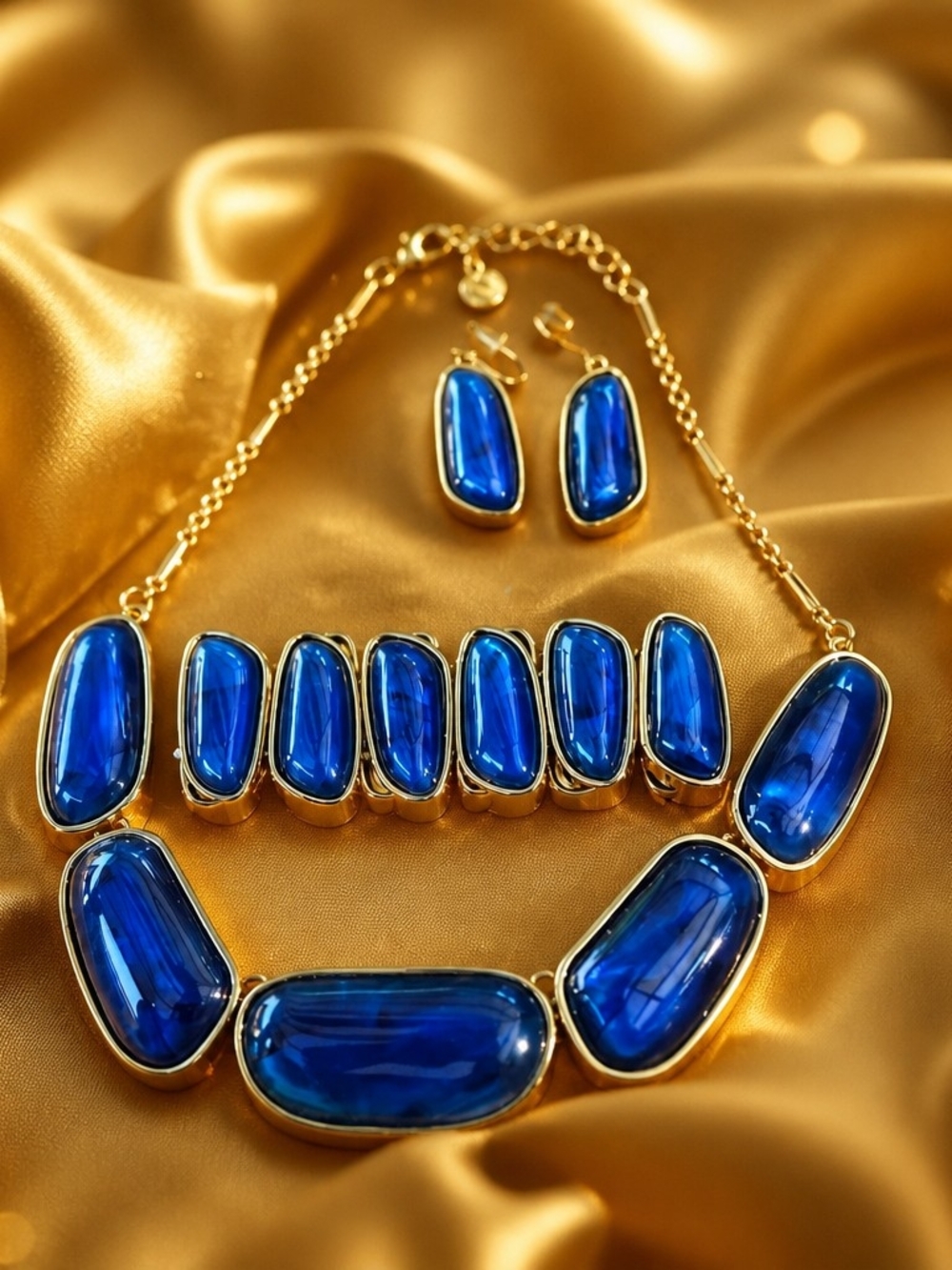 Charter Club Blue Statement Necklace Bracelet & Earrings 3-Piece Jewelry Set